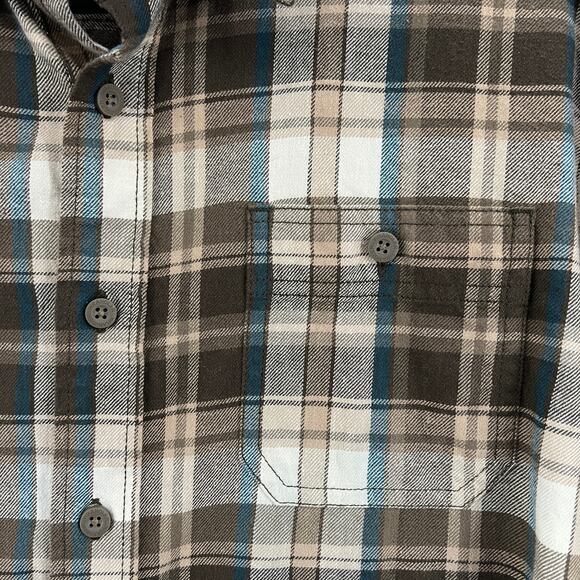 Wrangler Mens 100% Cotton Lightweight Long Sleeve Casual Plaid Button Up Shirt L - Picture 6 of 12